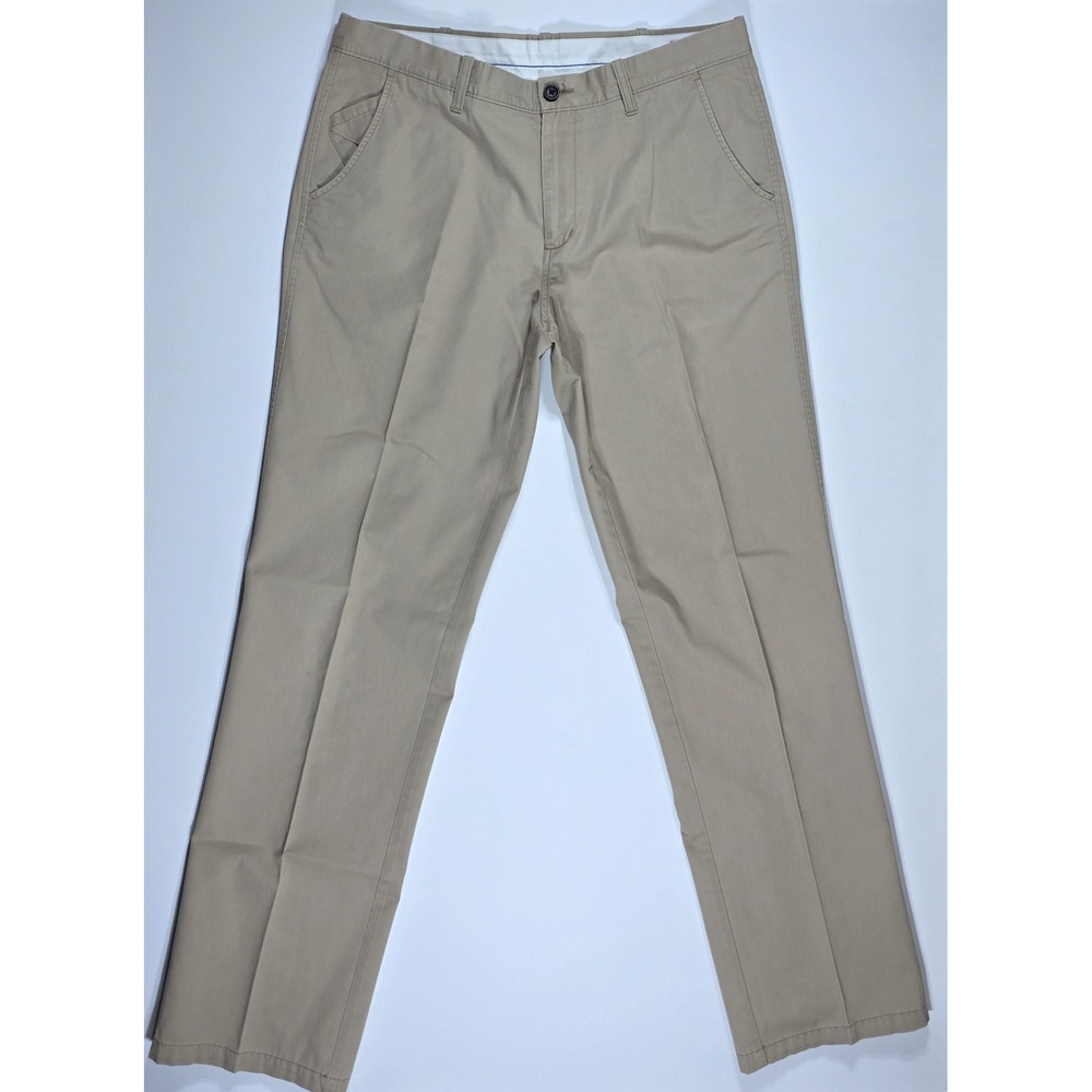 Haggar Life Khaki Men's 36x34 Straight Leg Tan Chino Pants Repreve Cotton Blend